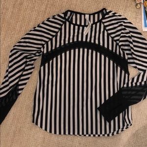 Lululemon swimsuit material striped long sleeve!